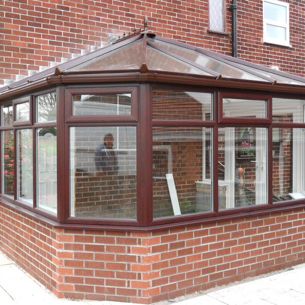 New brown upvc conservatory