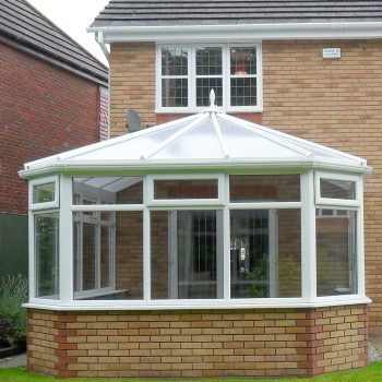 Conservatory traditional style with white upvc windows