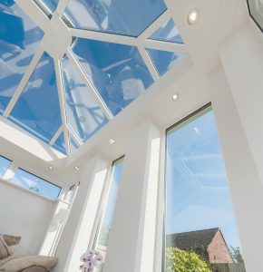sky view from inside a double glazed conservatory