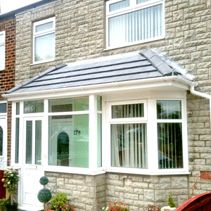 uPVC porches a large porch with upvc door and lightweight tiled roof