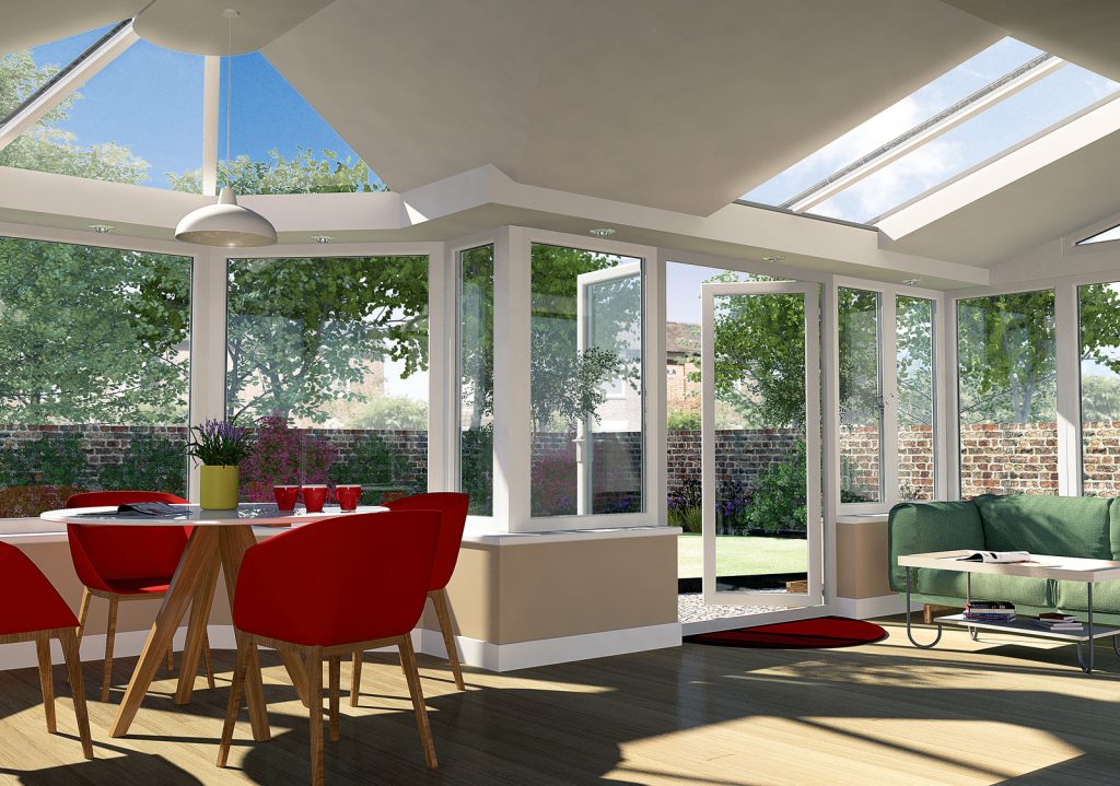 Internal image of a P-Shape conservatory