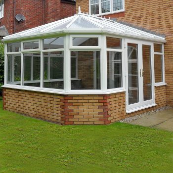 White Victorian Conservatory with polycarb roof