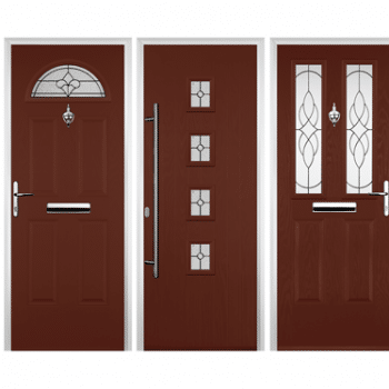Brown coloured composite doors