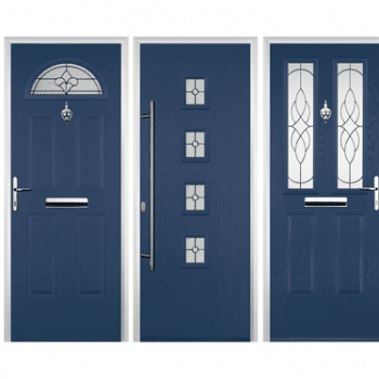 dark blue coloured composite doors