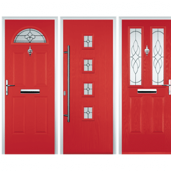 red coloured composite doors