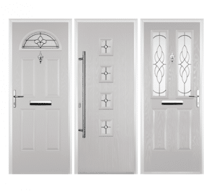 white coloured composite doors