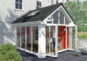 Lightweight tiled roofed conservatory sunroom style