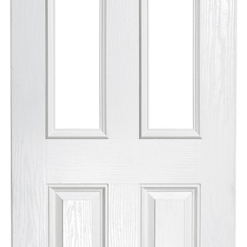 Composite Door White Classical Half Glazed