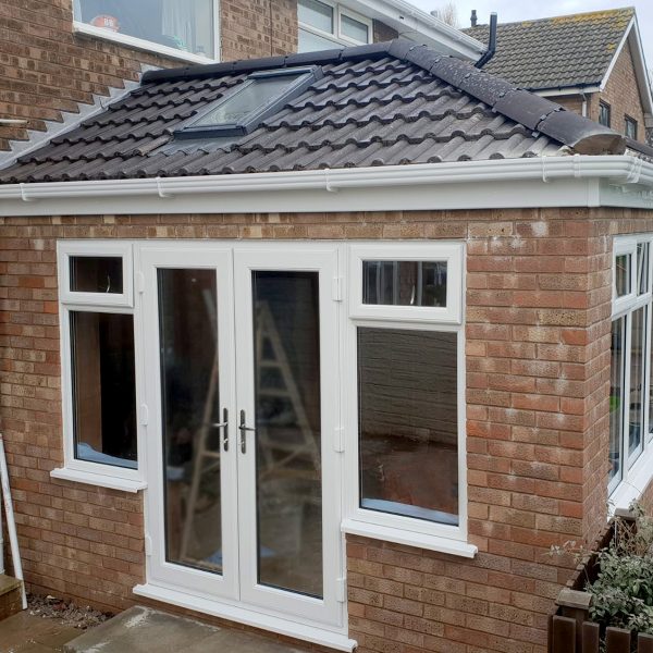 extension with side facing french doors